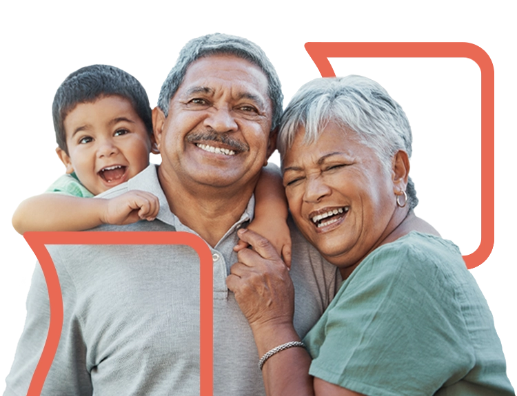 Savings and CDs 1 Family with child riding on man's back while holding their mother's hand